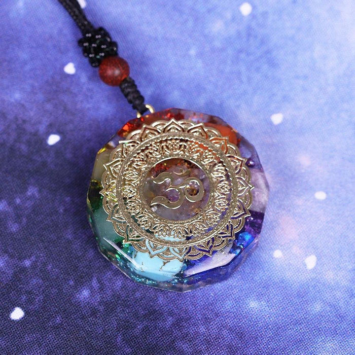 Orgonite Pendant Om Symbol Necklace Chakra Healing Energy