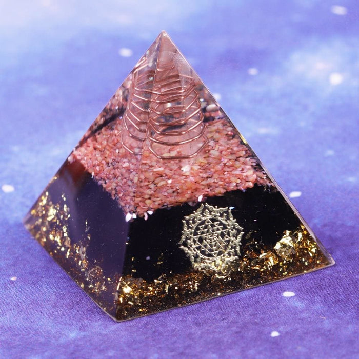 Orgonite Pyramid With Obsidian Stone Energy Healing Chakra