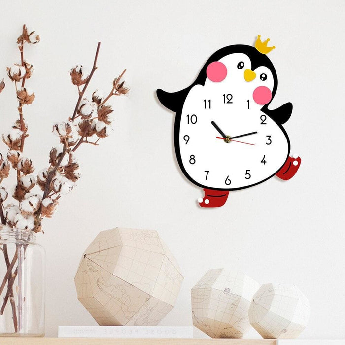 Penguin Cartoon Print Wall Clock