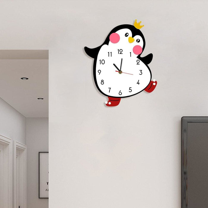 Penguin Cartoon Print Wall Clock