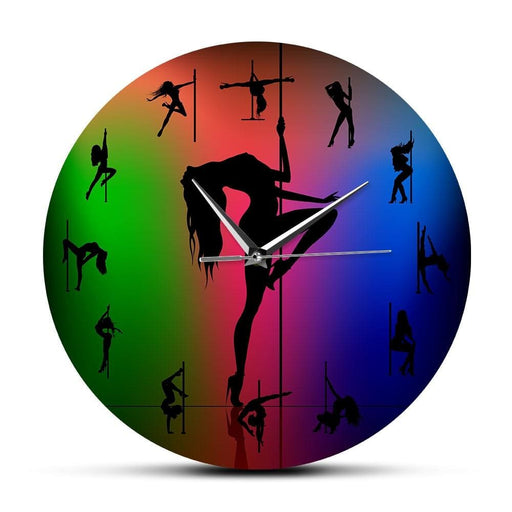 Pole Dancers Fine Art Print Wall Clock Fitness Exotic Dance