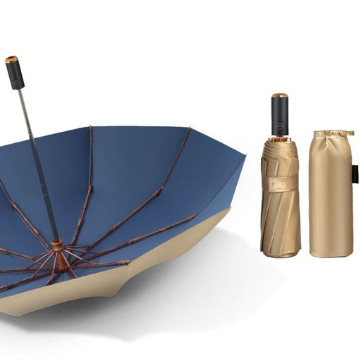 Portable Luxury Automatic Gold Coating Umbrella
