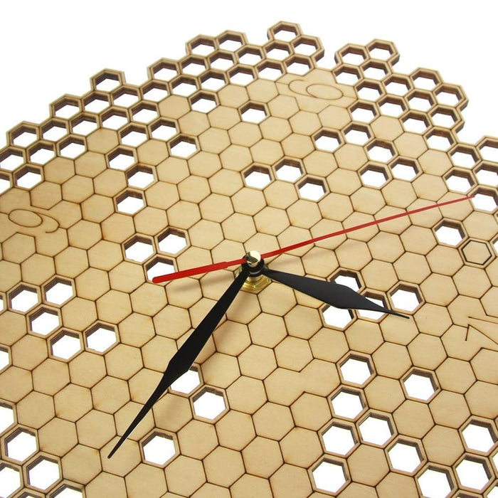 Precision-cutting Decorative Plywood Honeycomb Wall Clock