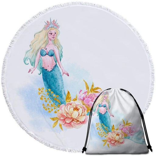 Princess Mermaid Round Beach Towel