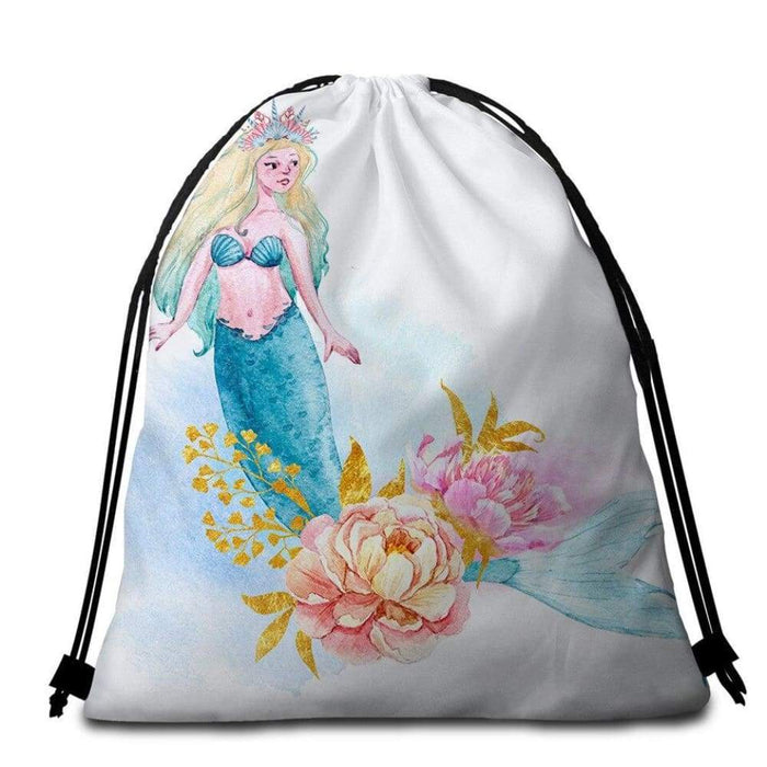 Princess Mermaid Round Beach Towel