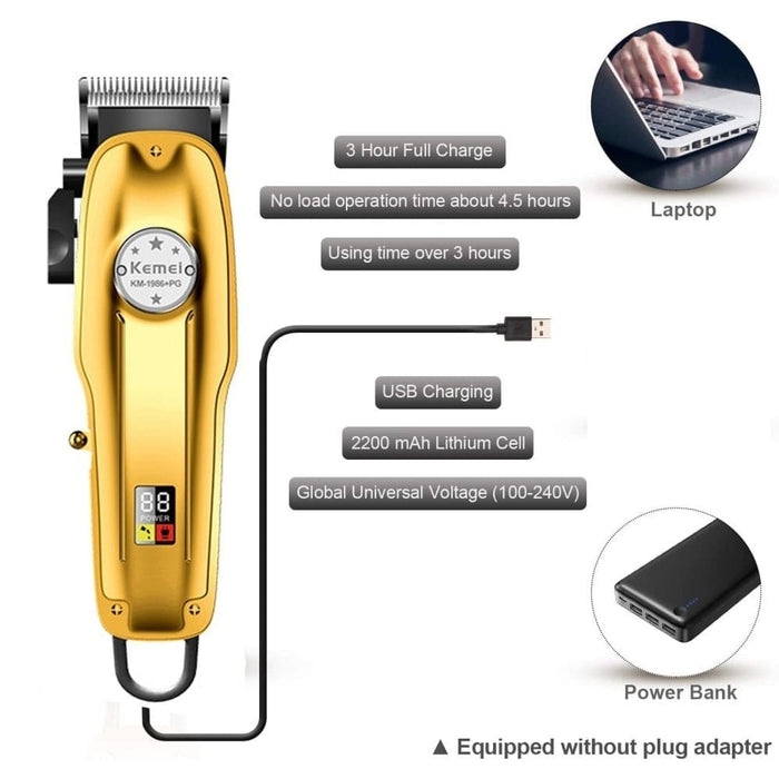 Professional Barber Cordless Hair Clippers For Men Beard