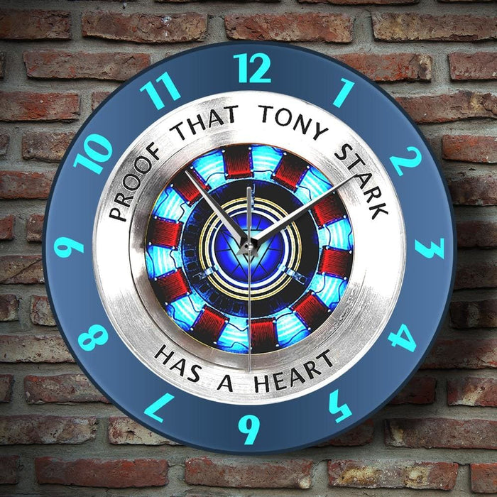 Proof That Tony Stark Has a Heart Arc Reactor Wall Clock