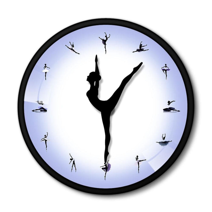 Purple Ballerina Wall Clock With Dancing Hands Modern