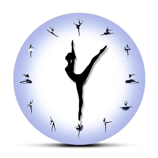 Purple Ballerina Wall Clock With Dancing Hands Modern