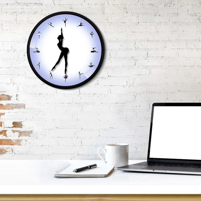 Purple Ballerina Wall Clock With Dancing Hands Modern