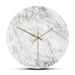 Quartz Analog Quiet Marble Wall Clock 3d Chic White Print
