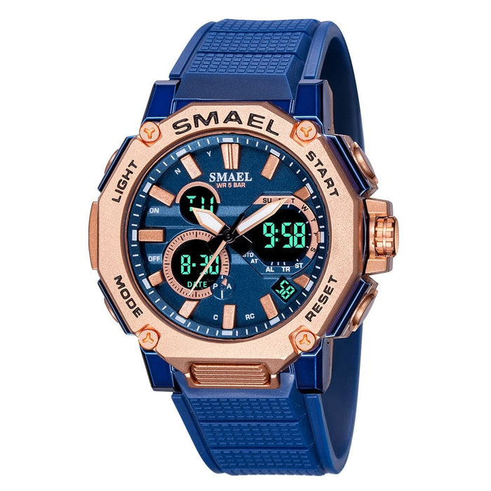 Quartz Watches Sports Smael Brand Male Clock Alarm 50m