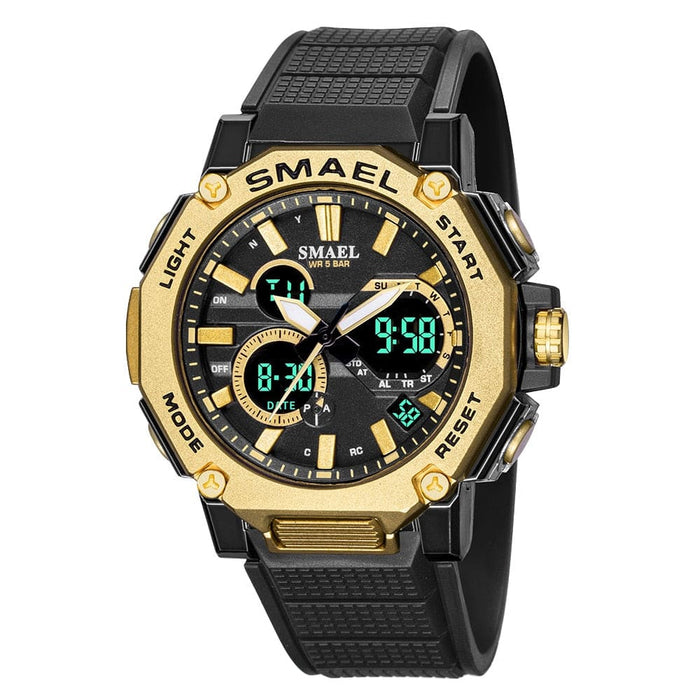 Quartz Watches Sports Smael Brand Male Clock Alarm 50m