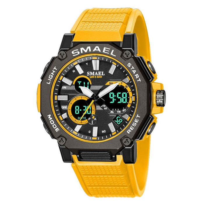 Quartz Watches Sports Smael Brand Male Clock Alarm 50m