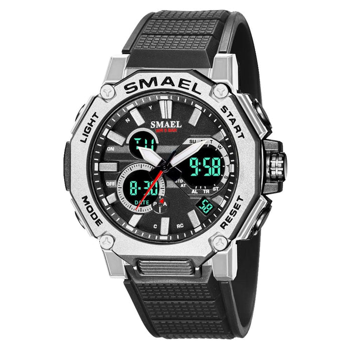 Quartz Watches Sports Smael Brand Male Clock Alarm 50m