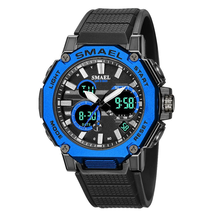 Quartz Watches Sports Smael Brand Male Clock Alarm 50m