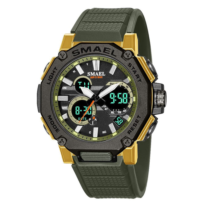 Quartz Watches Sports Smael Brand Male Clock Alarm 50m