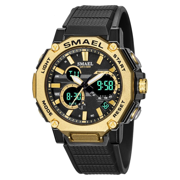 Quartz Watches Sports Smael Brand Male Clock Alarm 50m