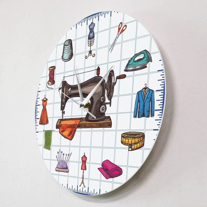 Quilting Time Seamstress Crafting Room Wall Art Clock Watch