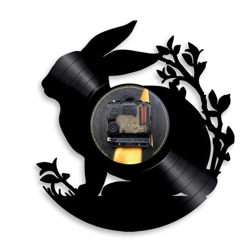 Rabbit Silhouette Led Vinyl Record Wall Clock Woodland