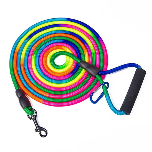 Rainbow Colour Dog Leash With Comfortable Handle