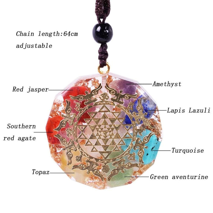 Reiki 7 Chakras Orgone Pendant Generator Balancing Positive