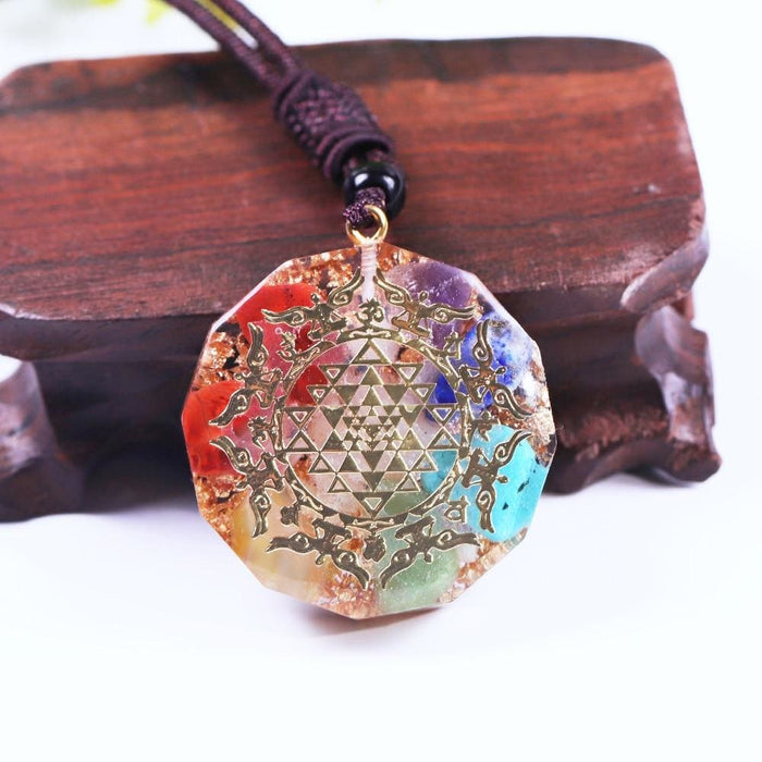 Reiki 7 Chakras Orgone Pendant Generator Balancing Positive