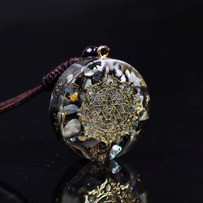 Reiki Orgonite Pendant Natural Shell Amulet Healing Crystal