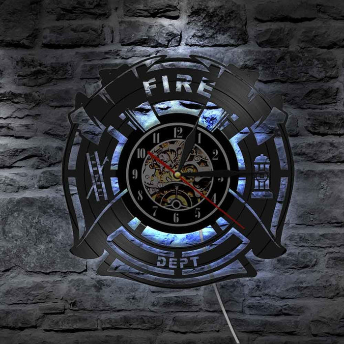 Fire & Rescue Fire Dept Sign Decoration Led Vinyl Record