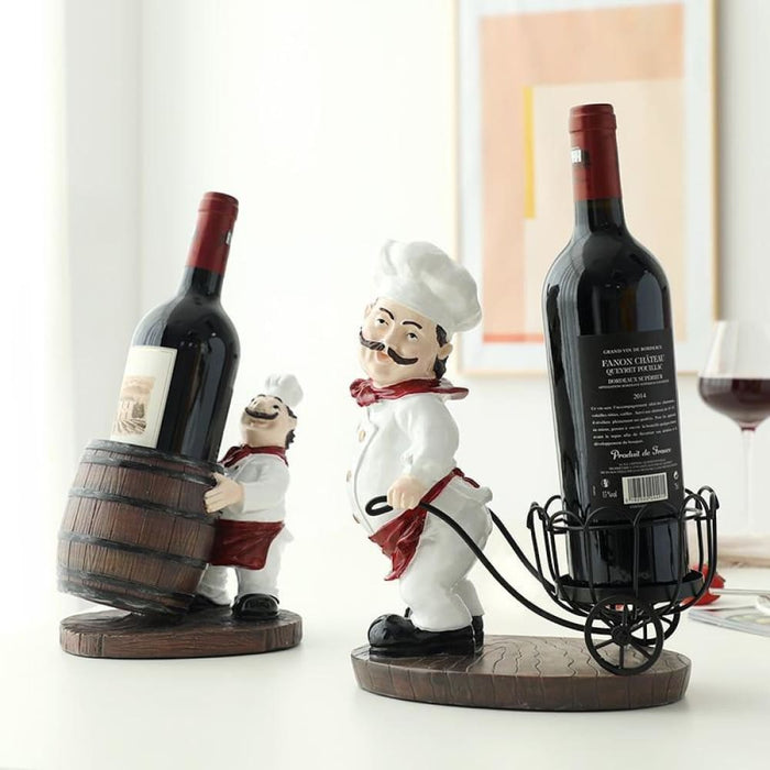 Resin Chef Wine Rack For Bar Home Decoration