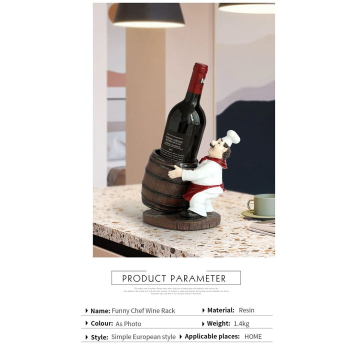 Resin Chef Wine Rack For Bar Home Decoration