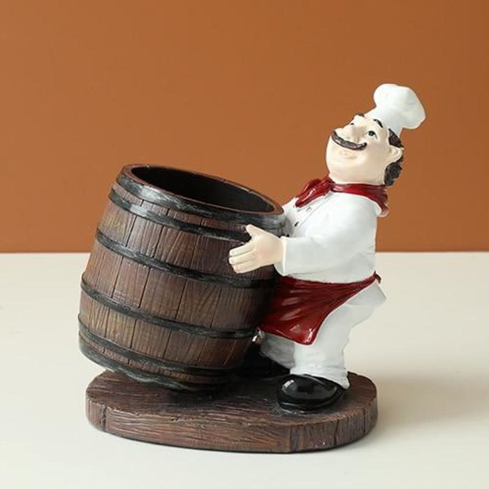 Resin Chef Wine Rack For Bar Home Decoration