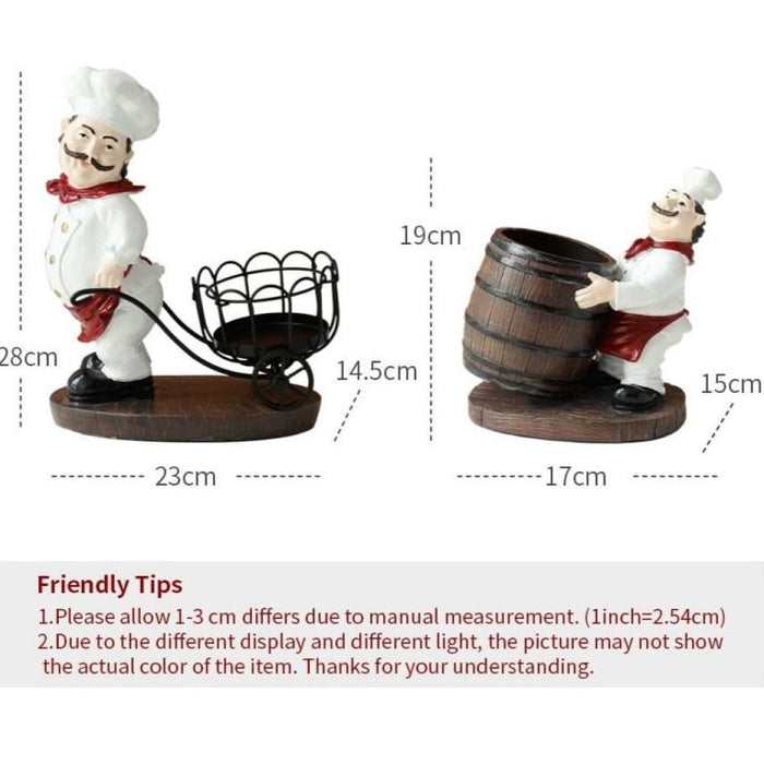 Resin Chef Wine Rack For Bar Home Decoration