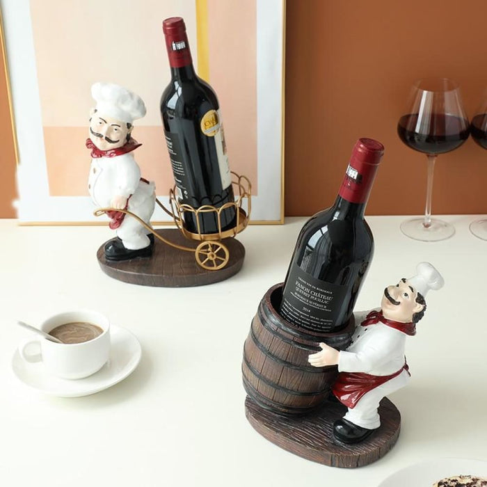 Resin Chef Wine Rack For Bar Home Decoration