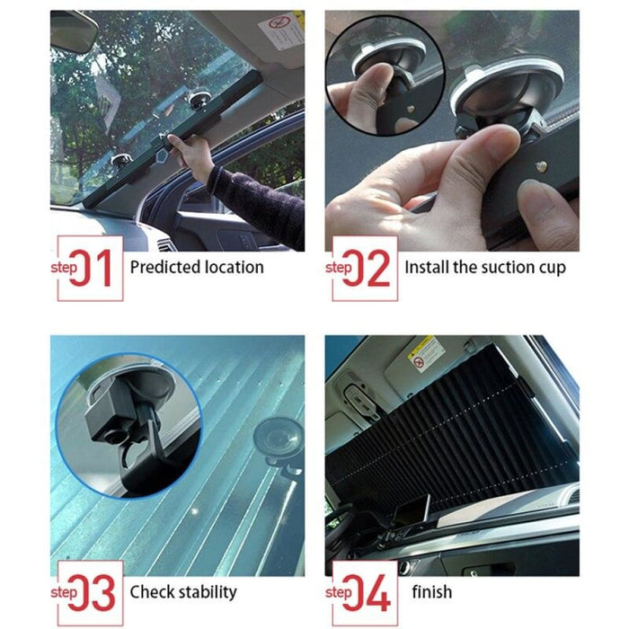 Retractable Car Windshield Sun Visor Uv Protection Heat