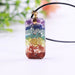 Retro Reiki Healing Colorful Quartz Stone Pendant Necklace