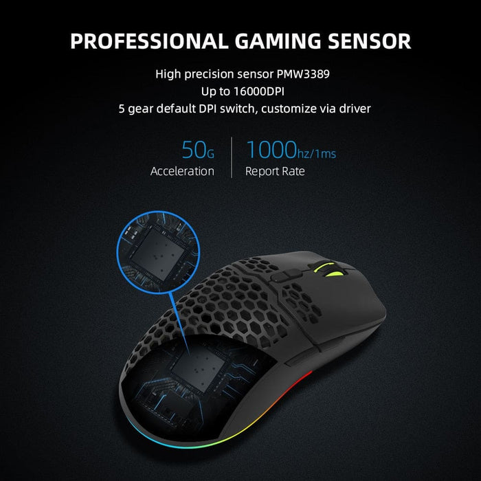 Rgb Lightweight Gaming Mouse Honeycomb Shell Ergonomic