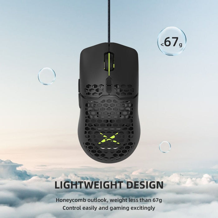 Rgb Lightweight Gaming Mouse Honeycomb Shell Ergonomic