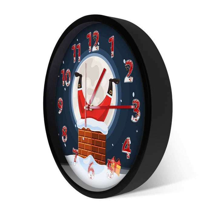 Santa Claus Stuck In Chimney Funny Wall Clock Christmas Home