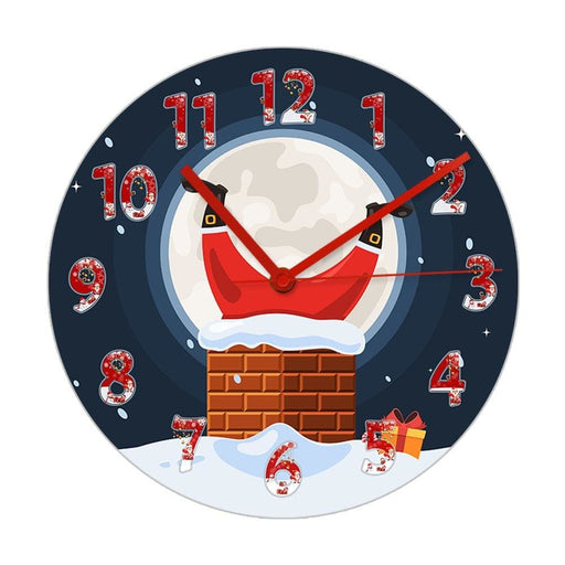 Santa Claus Stuck In Chimney Funny Wall Clock Christmas Home