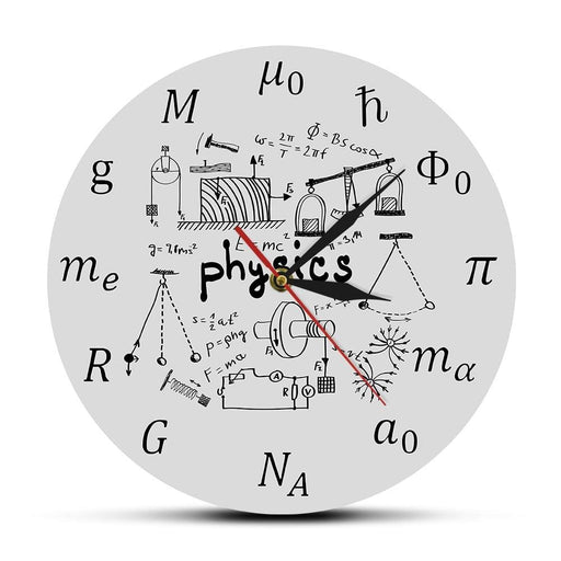 Science Art Physics Elements And Symbols Wall Clock Math