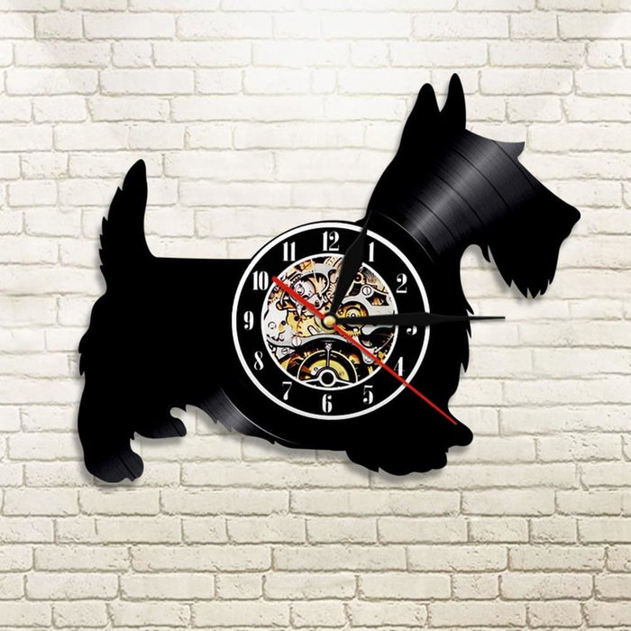 Scottie Dog Led Vinyl Record Wall Clock Scottish Terrier