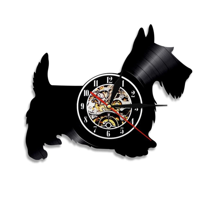 Scottie Dog Led Vinyl Record Wall Clock Scottish Terrier