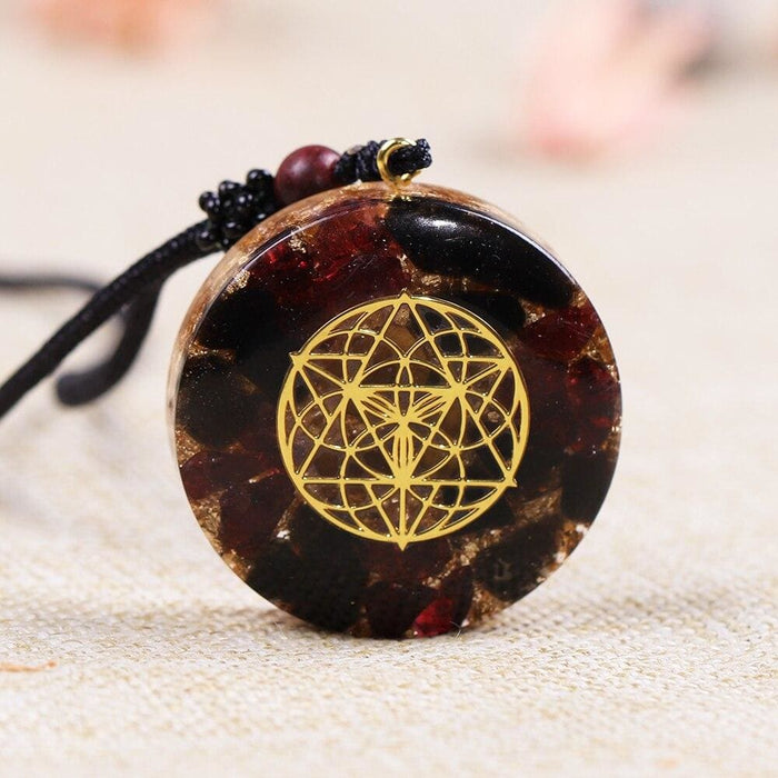 Seed Of Life Orgonite Necklace Healing Crystals Sacred