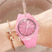 Silicone Strap 3bar Waterproof Quartz Wristwatches For Women