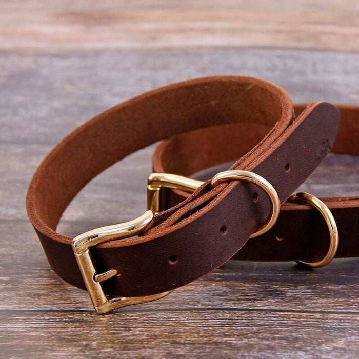 Simple Leather Design Adjustable Puppy Collar