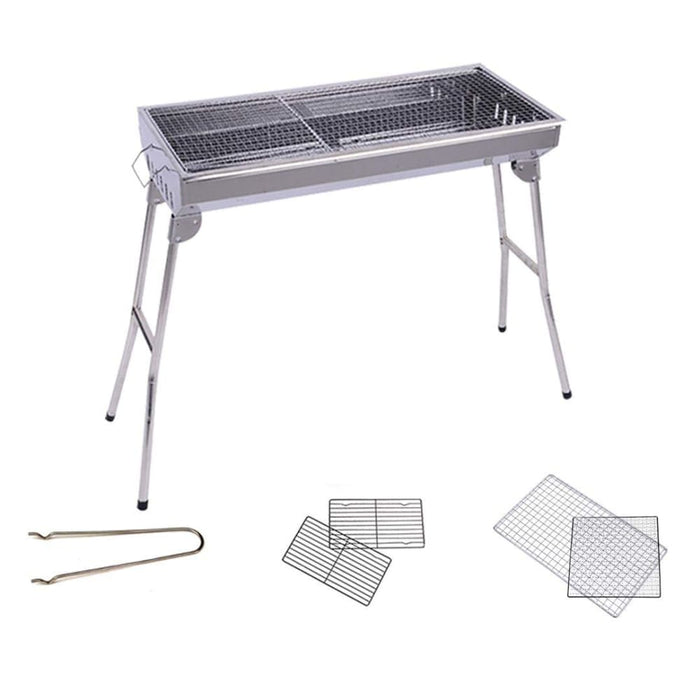Skewers Grill Portable Stainless Steel Charcoal Bbq Outdoor