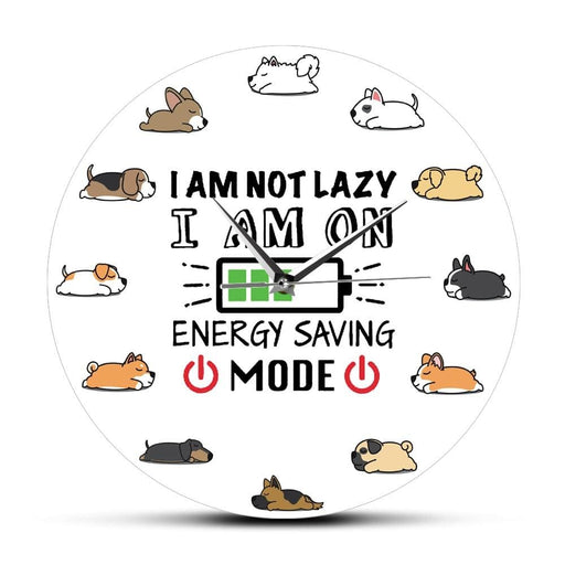 Sleeping Lazy Dog Cartoon Wall Clock Sleepy Puppy Dogs Day