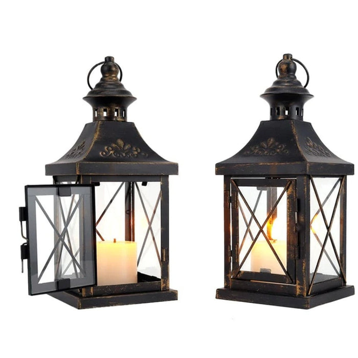 Small Metal Candle Holder Hanging Lantern for Bedroom Living Room