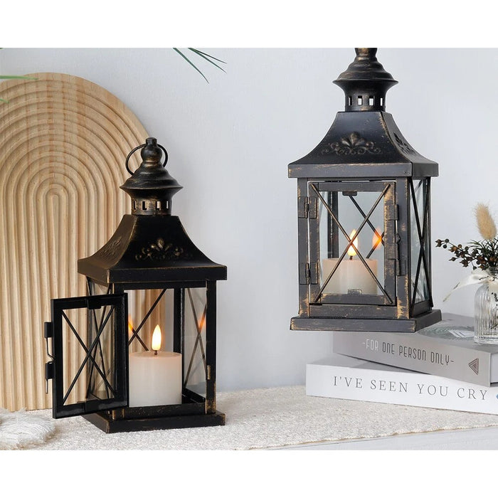 Small Metal Candle Holder Hanging Lantern for Bedroom Living Room